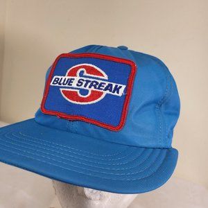 Blue Streak Cap Trucker Hat Snapback Baseball Vintage retro 80s blue